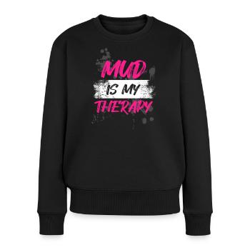 Mud is my therapy Schlammlauf Mud Run Muddy Race - Frauen Premium Bio Pullover - Schwarz - Vorne - Julia (174cm)