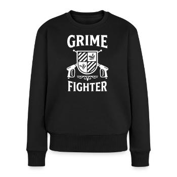 Hochdruckreiniger Pressure Washing Grime Fighter - Frauen Premium Bio Pullover - Schwarz - Vorne - Julia (174cm)