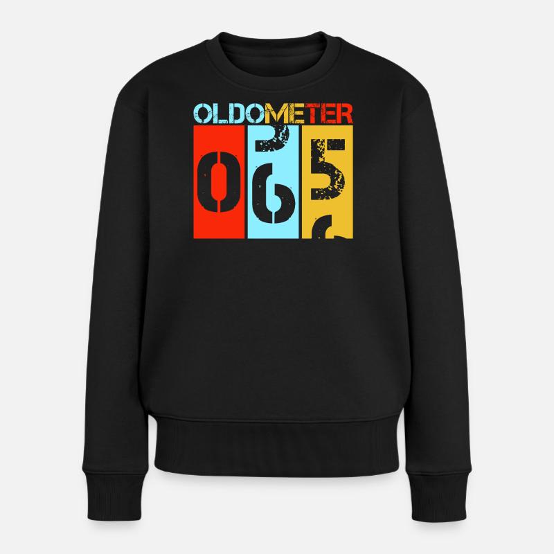 Art rétro du compteur de vitesse pour le 65e anniversaire d’Oldometer - Pull Premium bio Femme - noir