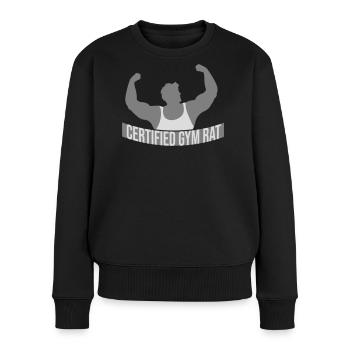 Certified Gym Rat Lustig Fitness Training Spruch - Frauen Premium Bio Pullover - Schwarz - Vorne - Julia (174cm)