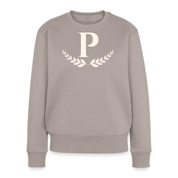 P - Frauen Premium Bio Pullover - Taupe - Vorne - Julia (174cm)