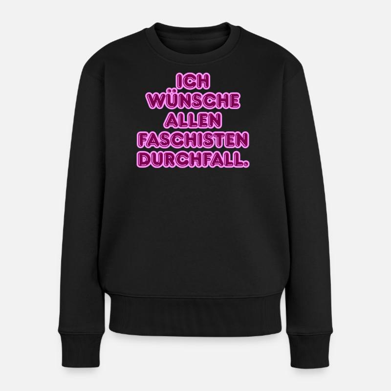Gegen Faschisten Pink Protest - Frauen Premium Bio Pullover - Schwarz
