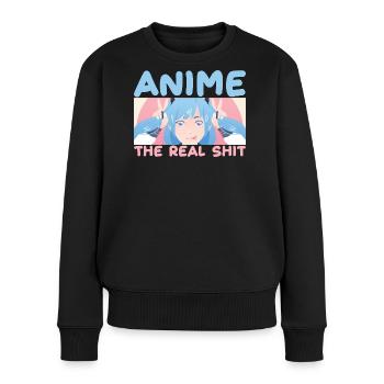 Anime : Le vrai graphique de Kawaii Girl - Pull Premium bio Femme - noir - Devant - Julia (174cm)