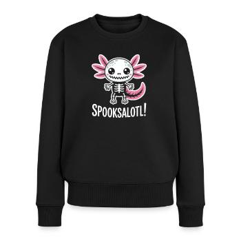 Süßes Spuk-Skelett mit Flügeln - Frauen Premium Bio Pullover - Schwarz - Vorne - Julia (174cm)