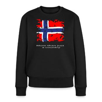 Norwegische Flagge Vintage - Frauen Premium Bio Pullover - Schwarz - Vorne - Julia (174cm)