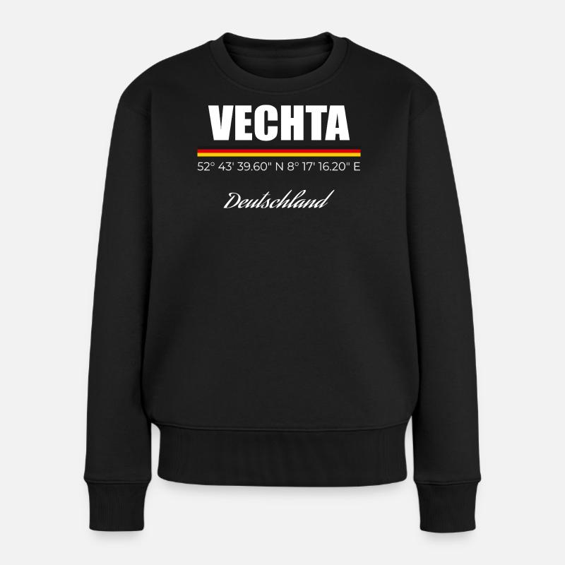 Vechta - Frauen Premium Bio Pullover - Schwarz