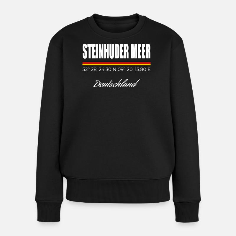 Steinhuder Meer - Frauen Premium Bio Pullover - Schwarz