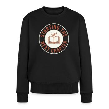 Bücher lesen für Neuanfang & Selbstheilung - Frauen Premium Bio Pullover - Schwarz - Vorne - Julia (174cm)