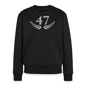 47 - Frauen Premium Bio Pullover - Schwarz - Vorne - Julia (174cm)