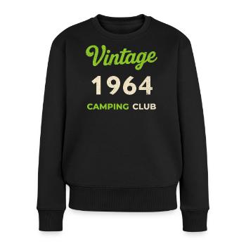 Vintage 1964 – Camping Club Retro Birth Year - Women's Premium Organic Jumper - black - Front - Julia (174cm)