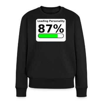 Loading Personality 87% – Nerdy Statement Tee - Frauen Premium Bio Pullover - Schwarz - Vorne - Julia (174cm)