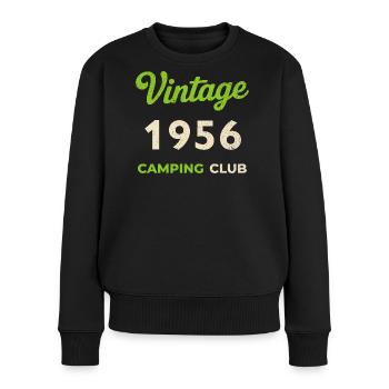 Vintage 1956 – Camping Club Retro Birth Year - Women's Premium Organic Jumper - black - Front - Julia (174cm)