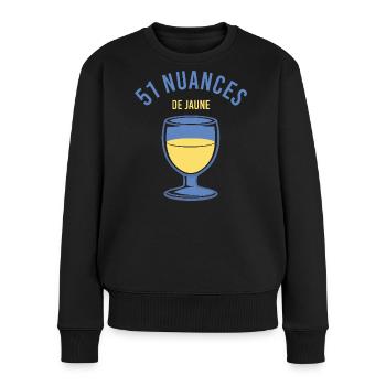 51 nuances de jaune - Pour les fans de pastis - Pull Premium bio Femme - noir - Devant - Julia (174cm)