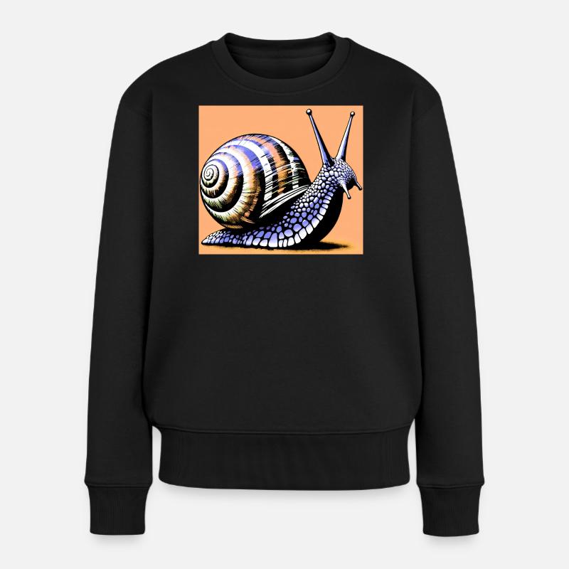 Schnecke - Frauen Premium Bio Pullover - Schwarz