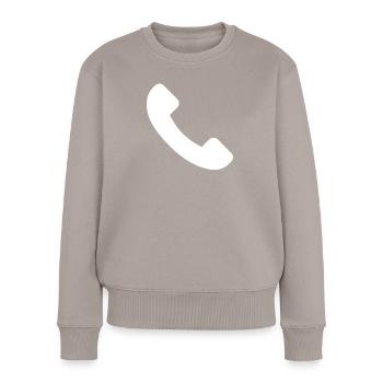 Telefon - Frauen Premium Bio Pullover - Taupe - Vorne - Julia (174cm)