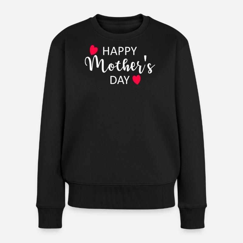 Happy Mother's Day Script Hearts - Frauen Premium Bio Pullover - Schwarz
