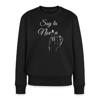 Ich bin die Abschiedsbraut - Frauen Premium Bio Pullover - Schwarz - Vorne - Julia (174cm)