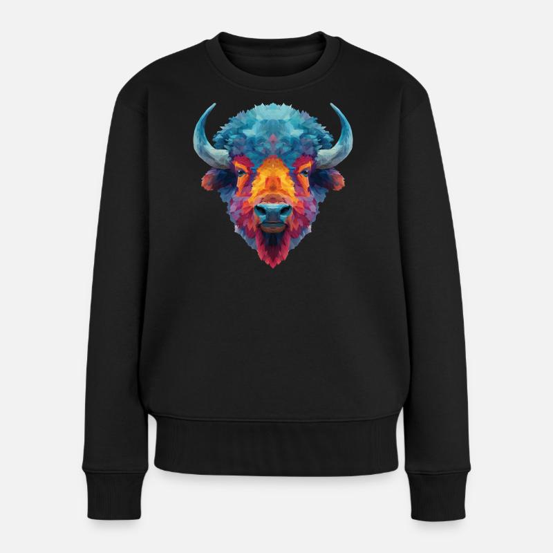 Bison - Women's Premium Organic Jumper - black
