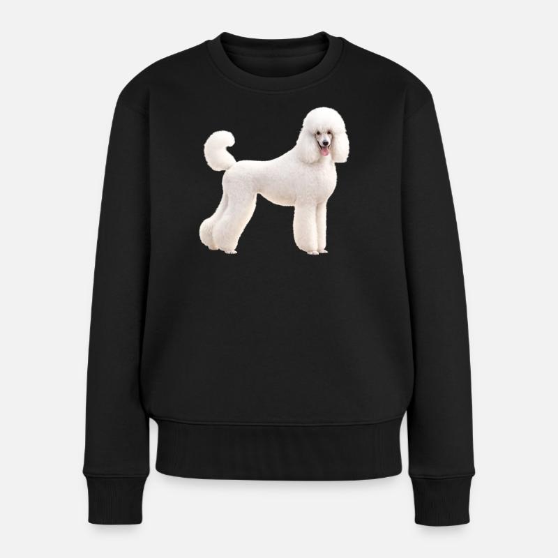 Poodle Large White - Women's Premium Organic Jumper - black