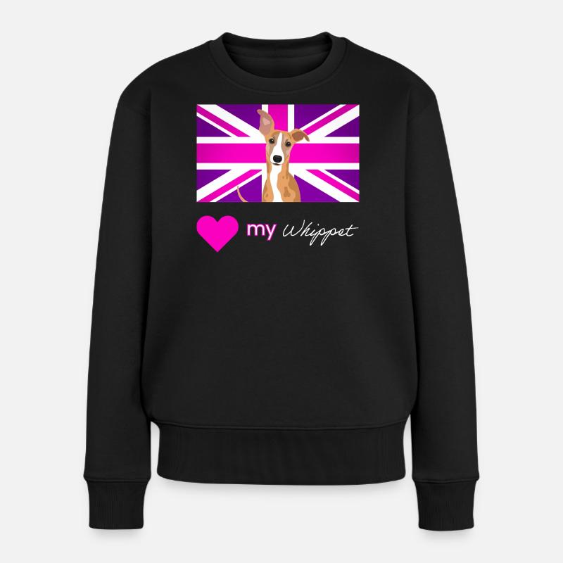 PURPLEWHIPPET (Weißer Text, Lebendig) - Frauen Premium Bio Pullover - Schwarz