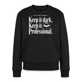 Berufliche Aussage der Nachtzeit - Frauen Premium Bio Pullover - Schwarz - Vorne - Julia (174cm)