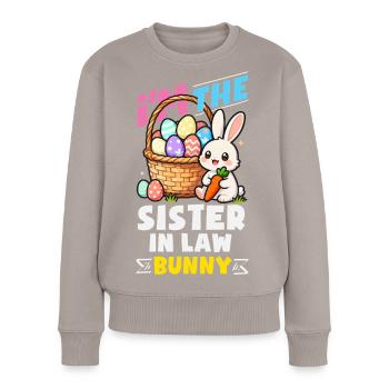 Frohe Ostern Süßer Osterhase Eiersuche Ostereier - Frauen Premium Bio Pullover - Taupe - Vorne - Julia (174cm)