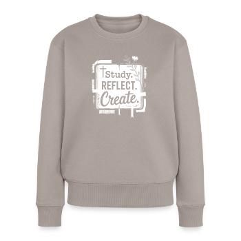 Studieren Reflektieren Erschaffen - Frauen Premium Bio Pullover - Taupe - Vorne - Julia (174cm)