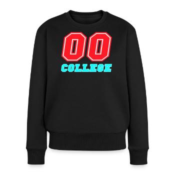 00 College Neon-Emblem - Frauen Premium Bio Pullover - Schwarz - Vorne - Julia (174cm)