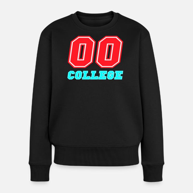 00 College Neon-Emblem - Frauen Premium Bio Pullover - Schwarz