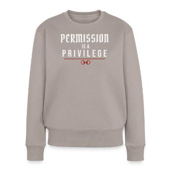 La permission est un privilège – Dynamiques d’autorité - Pull Premium bio Femme - taupe - Devant - Julia (174cm)