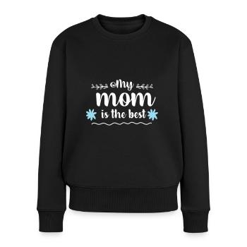 Ma mère est la meilleure - Pull Premium bio Femme - noir - Devant - Julia (174cm)