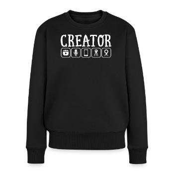 Content Creator Vlogger Online Streamer Influencer - Frauen Premium Bio Pullover - Schwarz - Vorne - Julia (174cm)