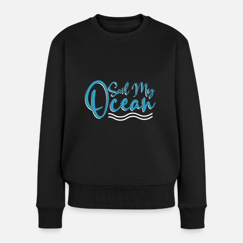 Seglen Segelboot Segler - Frauen Premium Bio Pullover - Schwarz