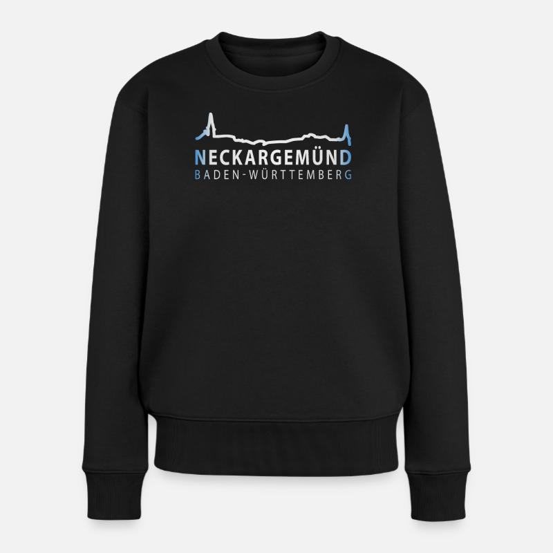 Neckargemünd - Silhouette - Frauen Premium Bio Pullover - Schwarz