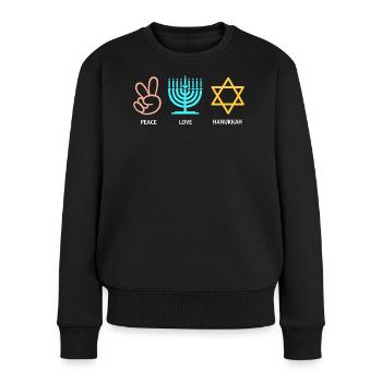 Hanukkah Chanukkah Hanukah - Frauen Premium Bio Pullover - Schwarz - Vorne - Julia (174cm)