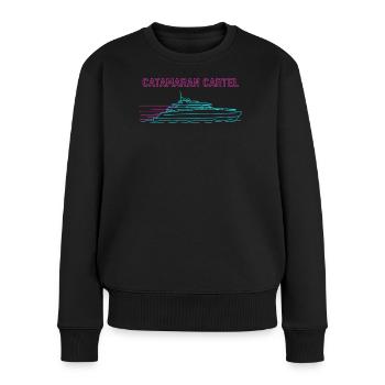 Synthwave Catamaran Cartel - Women's Premium Organic Jumper - black - Front - Julia (174cm)