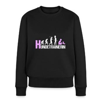 Hundetrainerin Evolution Pink Geschenk - Frauen Premium Bio Pullover - Schwarz - Vorne - Julia (174cm)