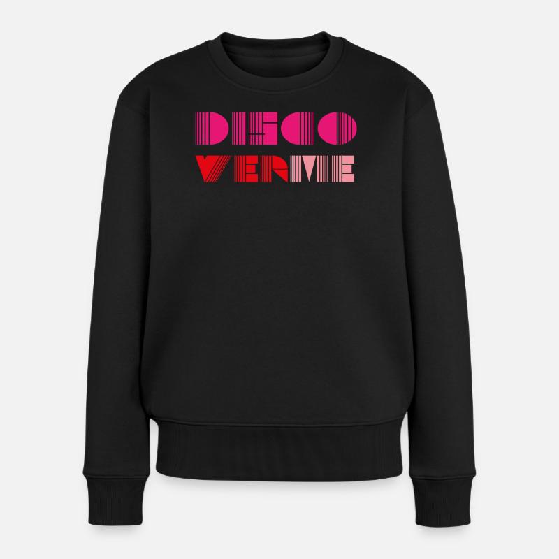 discover me - Geometrische Barcode Pink Typografie - Frauen Premium Bio Pullover - Schwarz