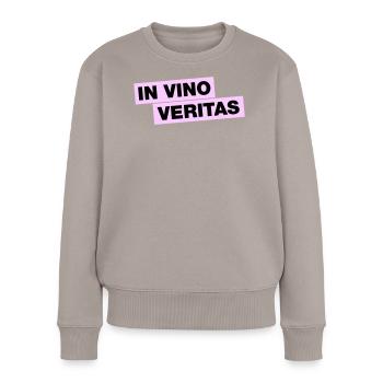 In Vino Veritas - Women's Premium Organic Jumper - taupe - Front - Julia (174cm)