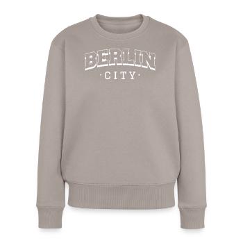 Ville de Berlin - Pull Premium bio Femme - taupe - Devant - Julia (174cm)