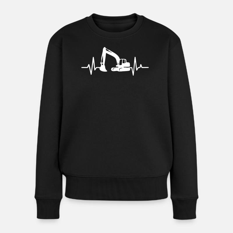 Bauprojekt Bagger Silhouette Design - Frauen Premium Bio Pullover - Schwarz