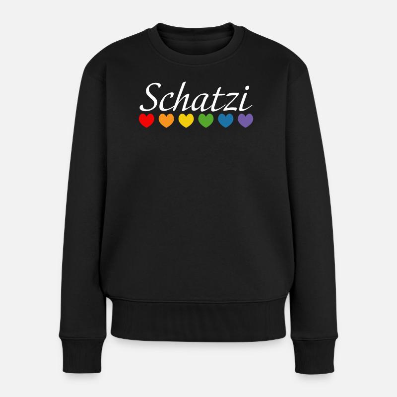 Regenbogenherz Schatzi LGBT lgbtqi queer - Frauen Premium Bio Pullover - Schwarz