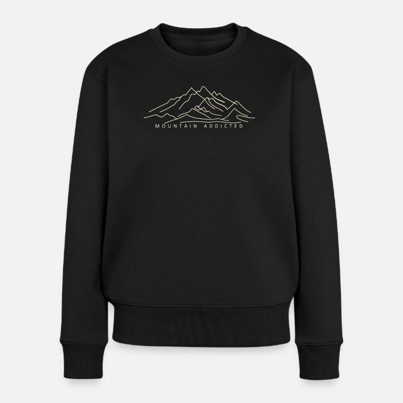 Bergsüchtig - Frauen Premium Bio Pullover - Schwarz