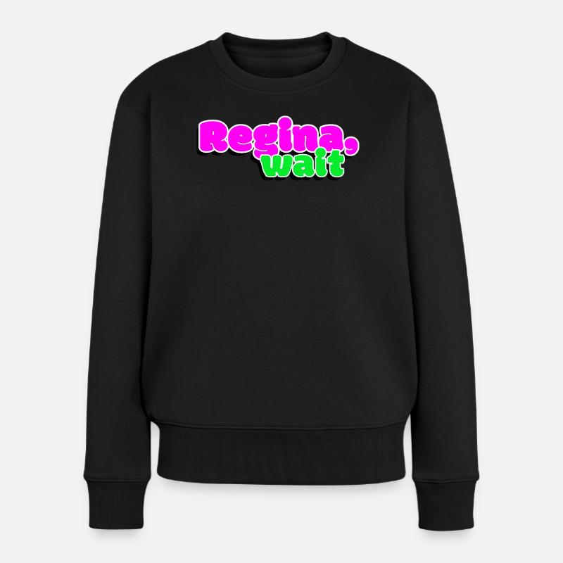 Königin, warte - Frauen Premium Bio Pullover - Schwarz