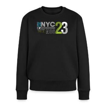 Urban Streetwear Nummer 86 Design - Frauen Premium Bio Pullover - Schwarz - Vorne - Julia (174cm)