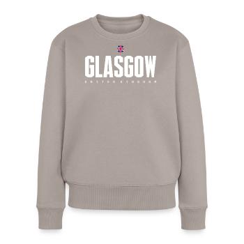 Glasgow - Pull Premium bio Femme - taupe - Devant - Julia (174cm)