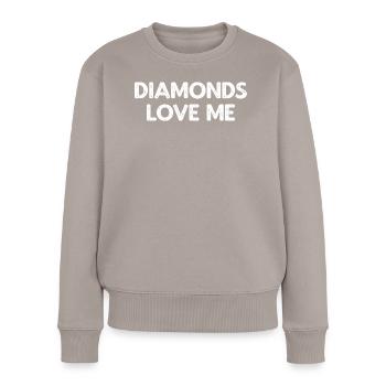 Diamonds Diamond Love Jewelry Ring Woman Gift - Women's Premium Organic Jumper - taupe - Front - Julia (174cm)