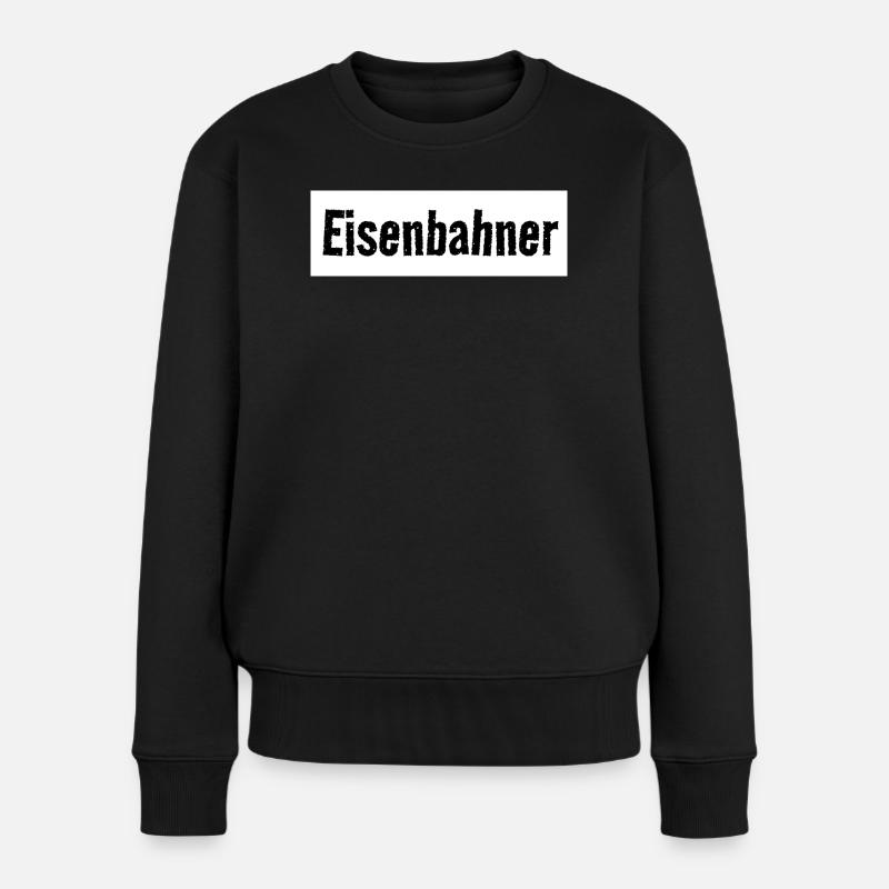 Amateur de rails de trains à éventail ferroviaire - Pull Premium bio Femme - noir