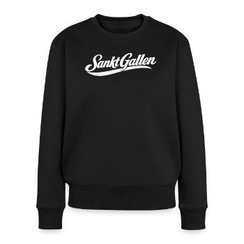 Sankt Gallen - Frauen Premium Bio Pullover - Schwarz - Vorne - Julia (174cm)