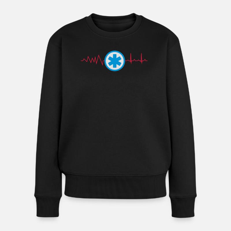 Rettungsdienst Uniform Symbol - Frauen Premium Bio Pullover - Schwarz